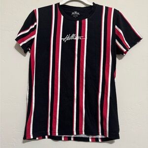 Hollister Black Striped Tee/T-shirt (XS)